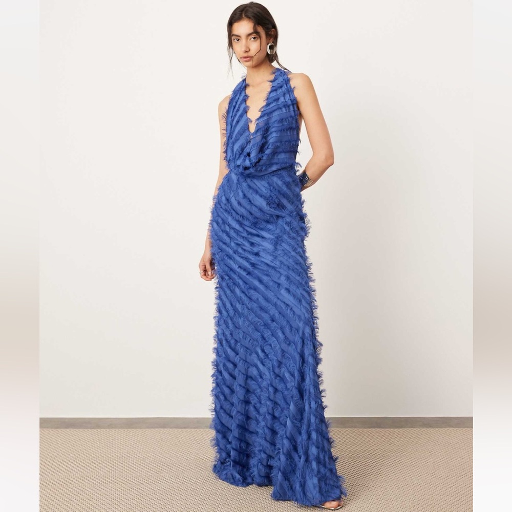 ASOS Textured Blue Maxi Dress